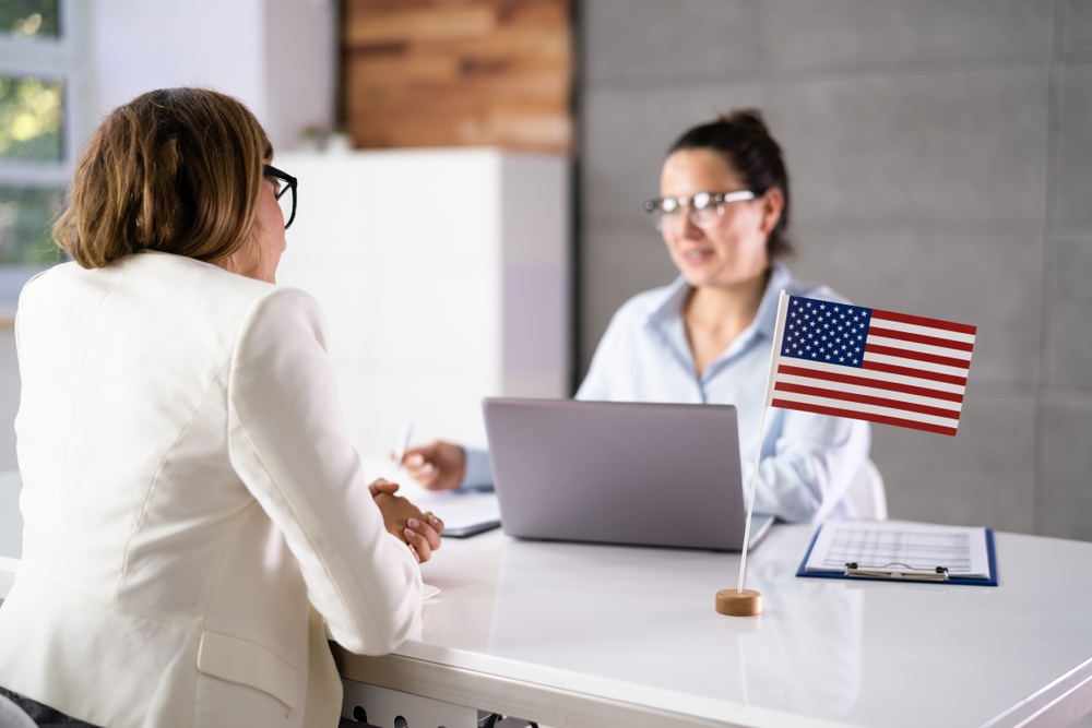 US immigration application and consular visa interview