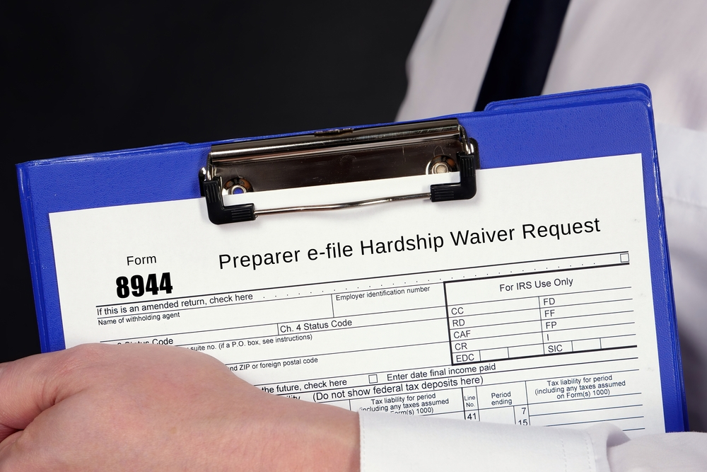 Form 8944 Preparer e-file Hardship Waiver Request