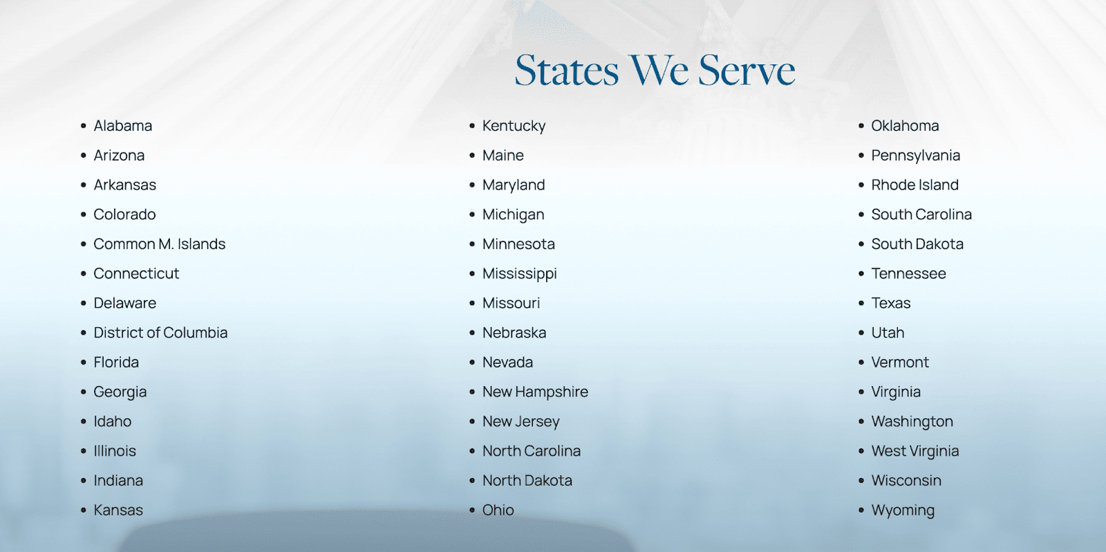 states we serve